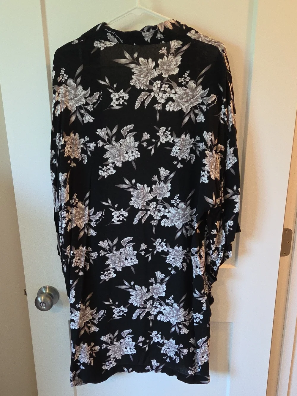 Spiritual Gangster Black Floral Tie-Front Robe - Picture 6 of 6